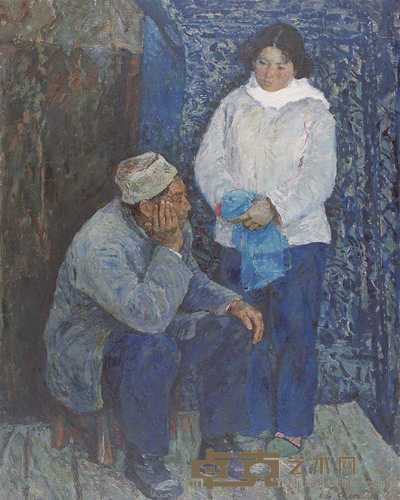 沈行工 1980年作 父女俩 110×90cm